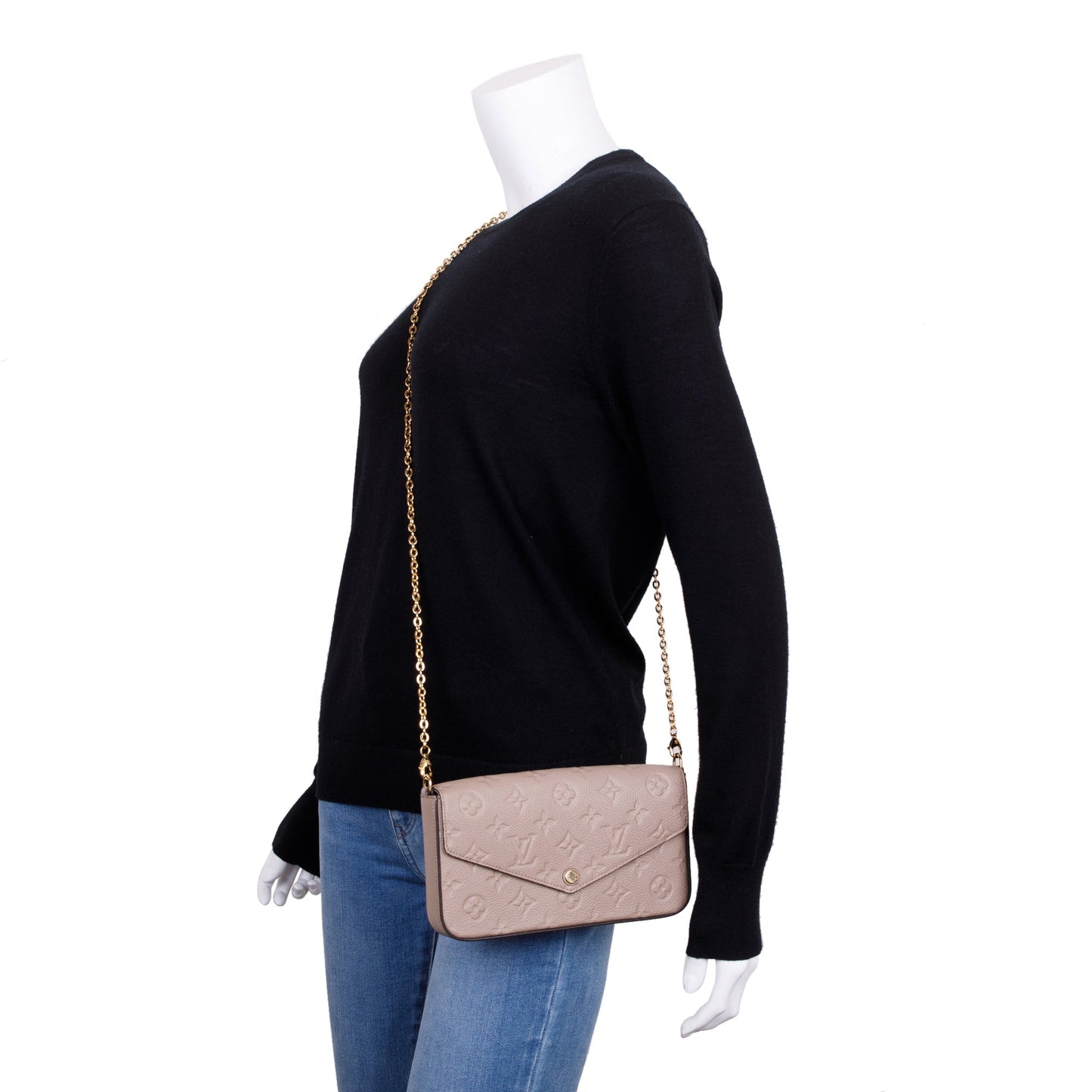Louis Vuitton 2022 Turtledove Empreinte Leather Felicie Pochette Bag