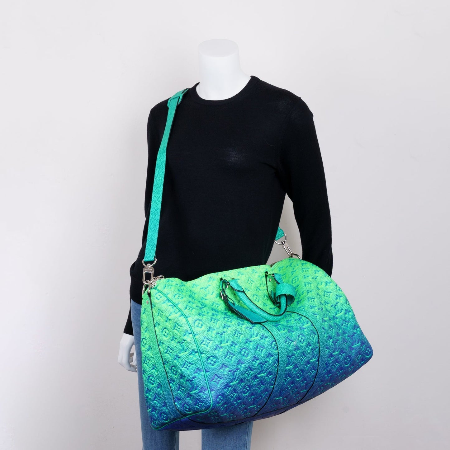 Louis Vuitton 2022 Virgil Abloh Monogram Taurillon Illusion Keepall Bandouliere 50
