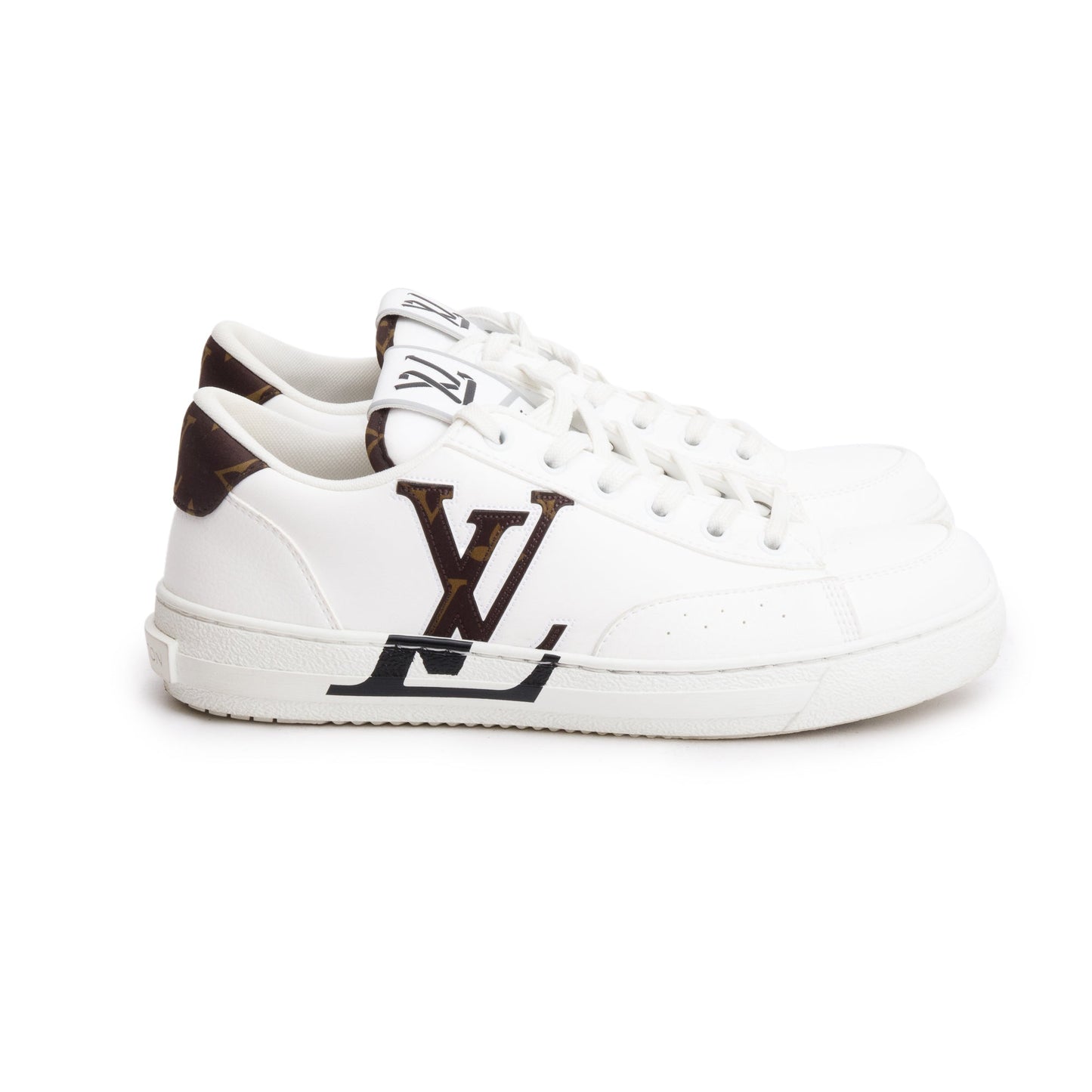Louis Vuitton 2022 White Calfskin Leather Charlie Trainer Sneakers, Size 38