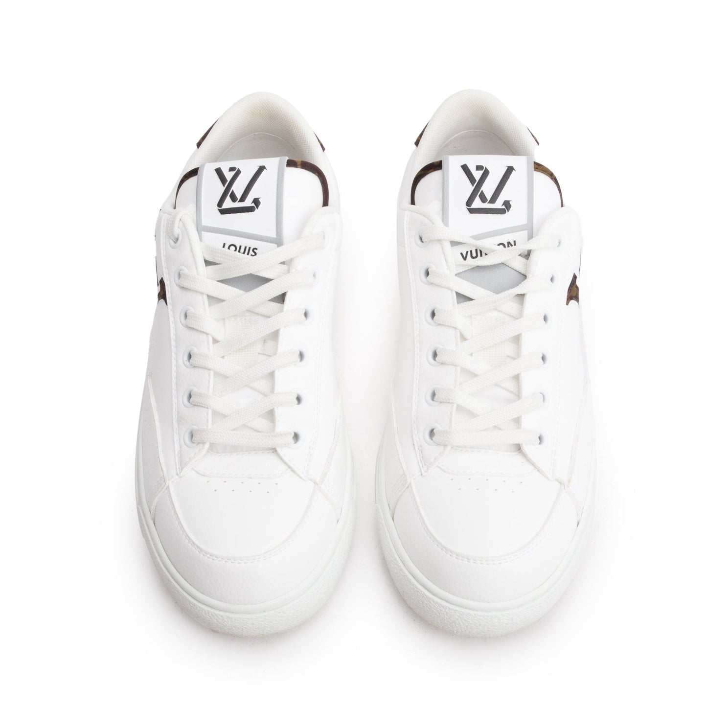 Louis Vuitton 2022 White Calfskin Leather Charlie Trainer Sneakers, Size 38