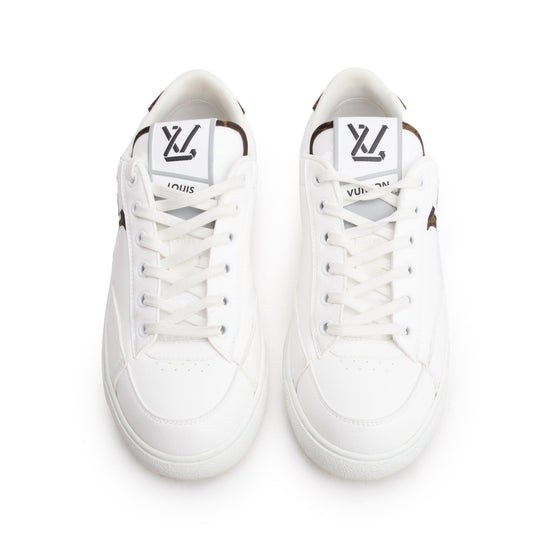 Louis Vuitton 2022 White Calfskin Leather Charlie Trainer Sneakers, Size 38