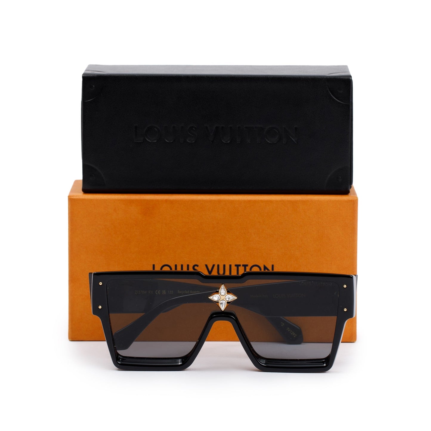 Louis Vuitton 2022 Z1578W Black Acetate Cyclone Sunglasses