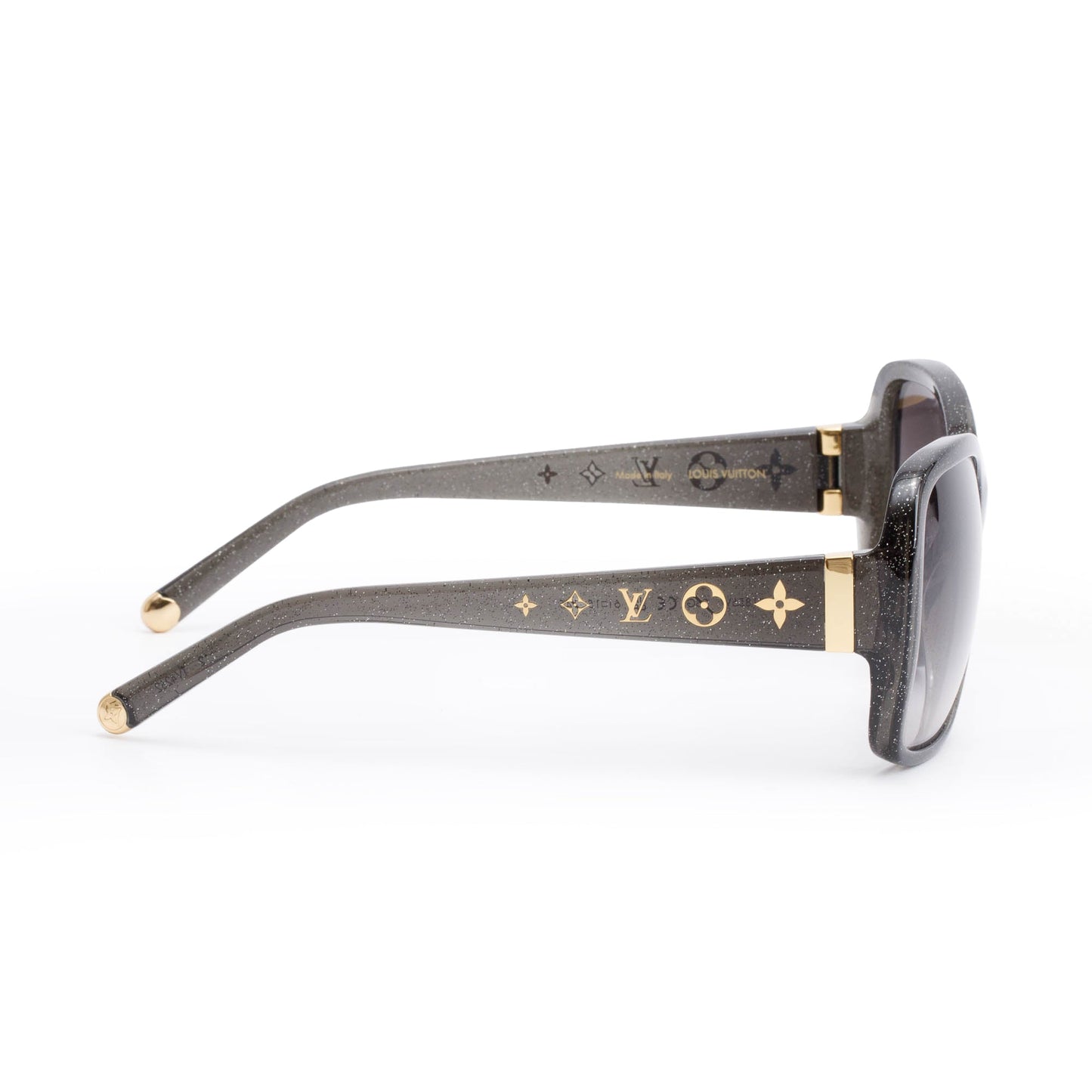 Louis Vuitton 2022 Z1855W Black Glitter Acetate Obsession GM Sunglasses
