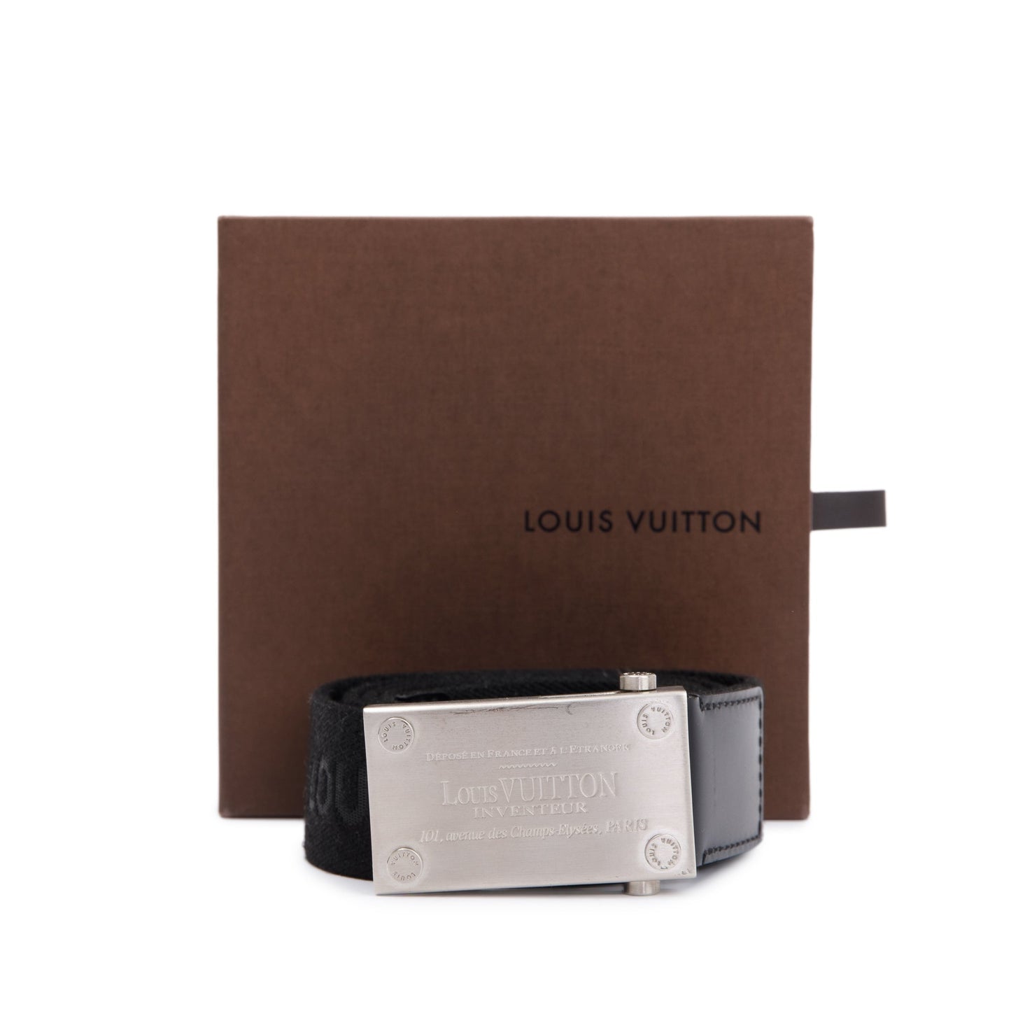 Louis Vuitton Black Bengale Inventeur Belt 95 38