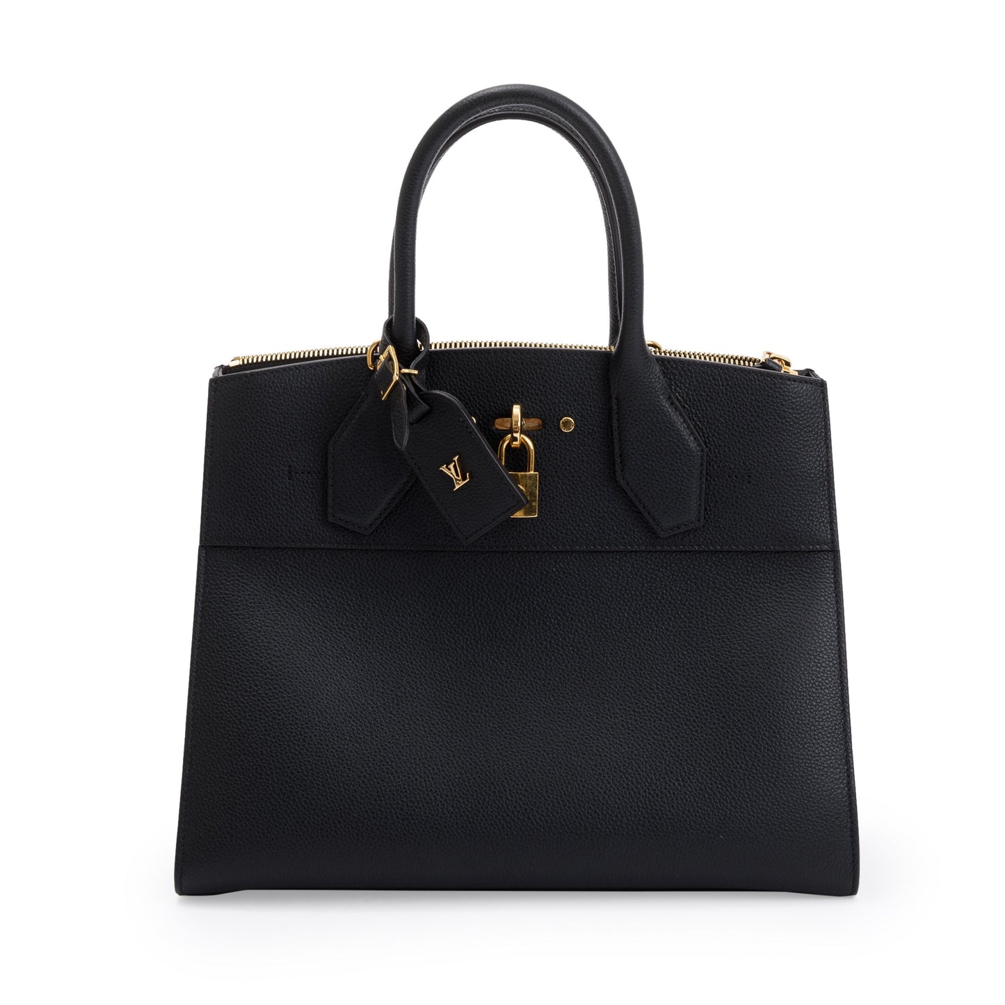 Louis Vuitton Black Calfskin Leather City Steamer MM