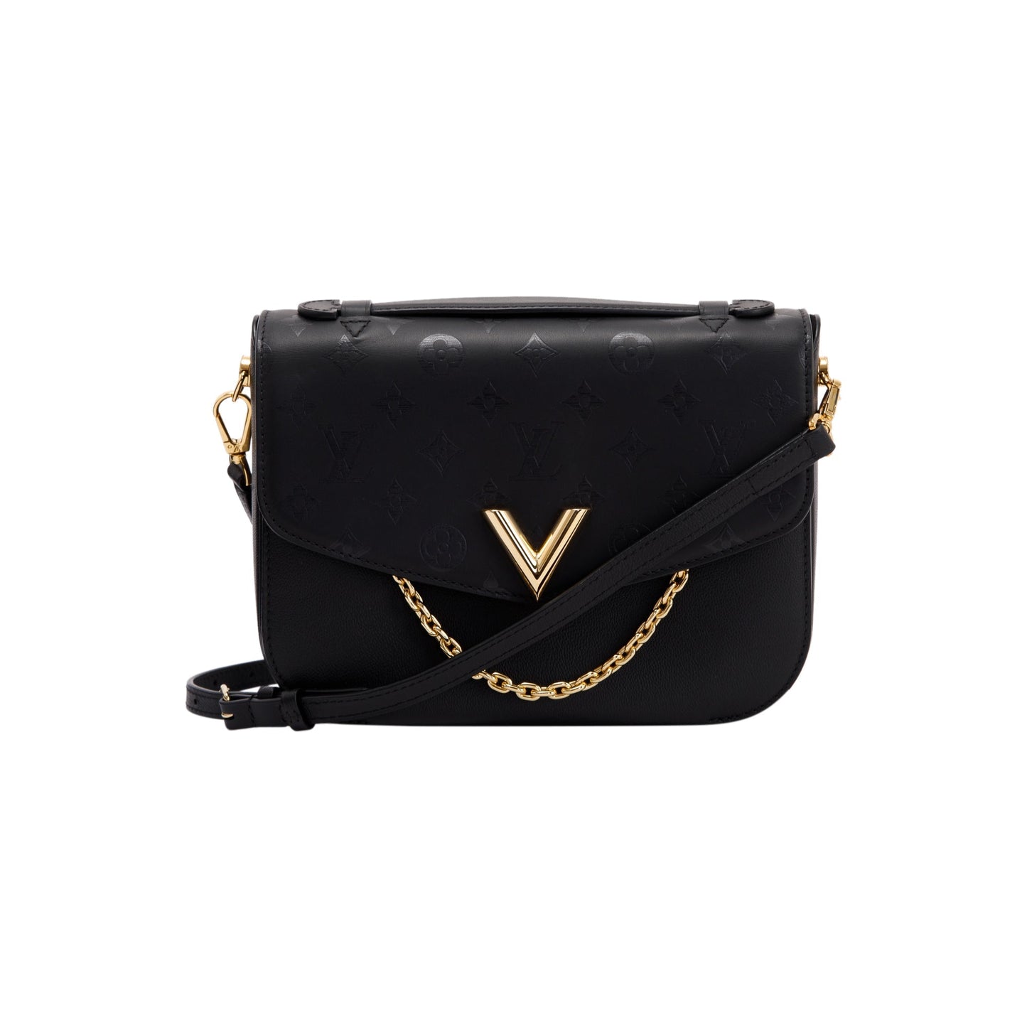 Louis Vuitton Black Calfskin Monogram Very Messenger Bag