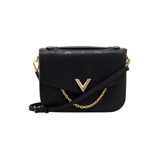 Louis Vuitton Black Calfskin Monogram Very Messenger Bag