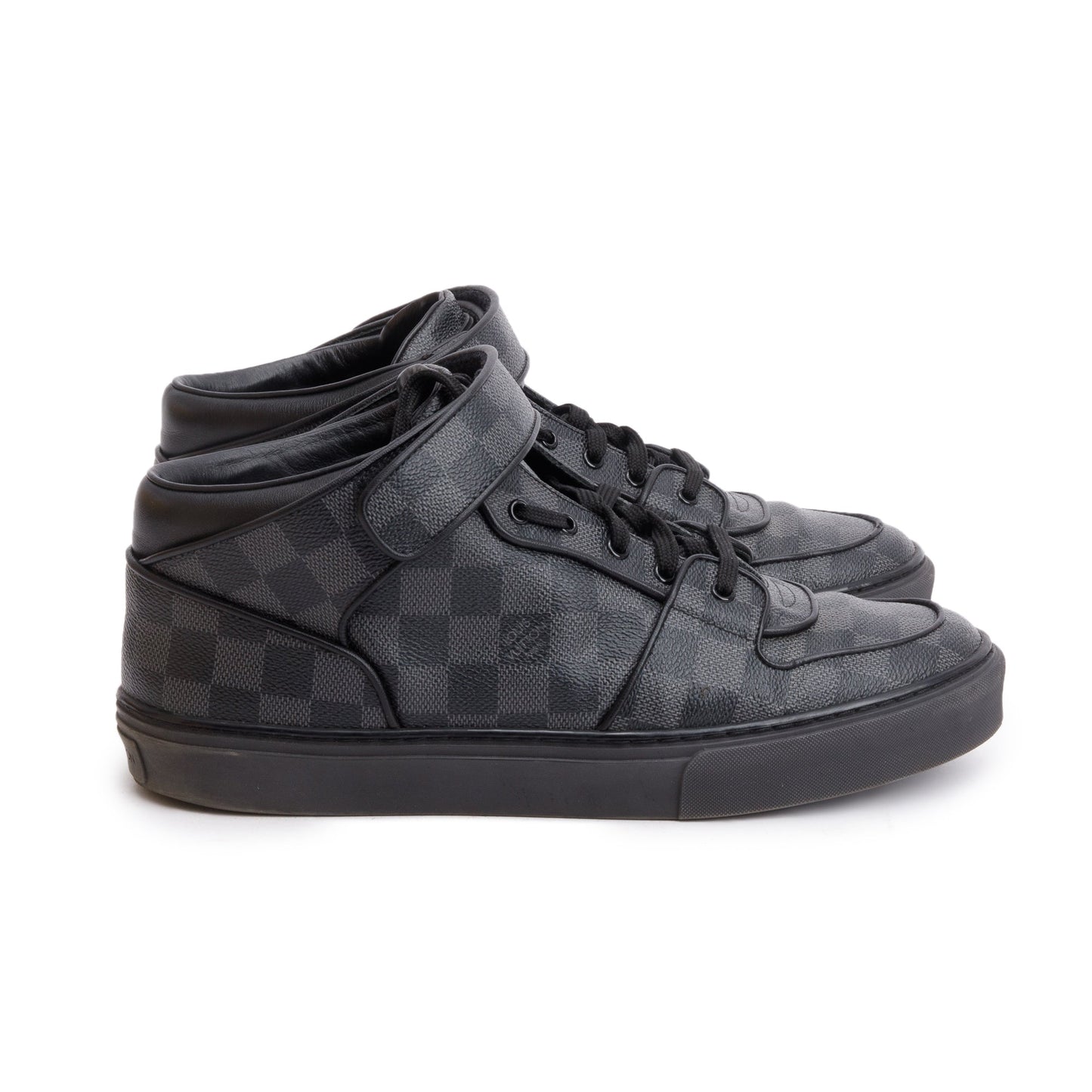 Louis Vuitton Black Damier Graphite Canvas Acapulco Mid-Top Sneakers, Size 9