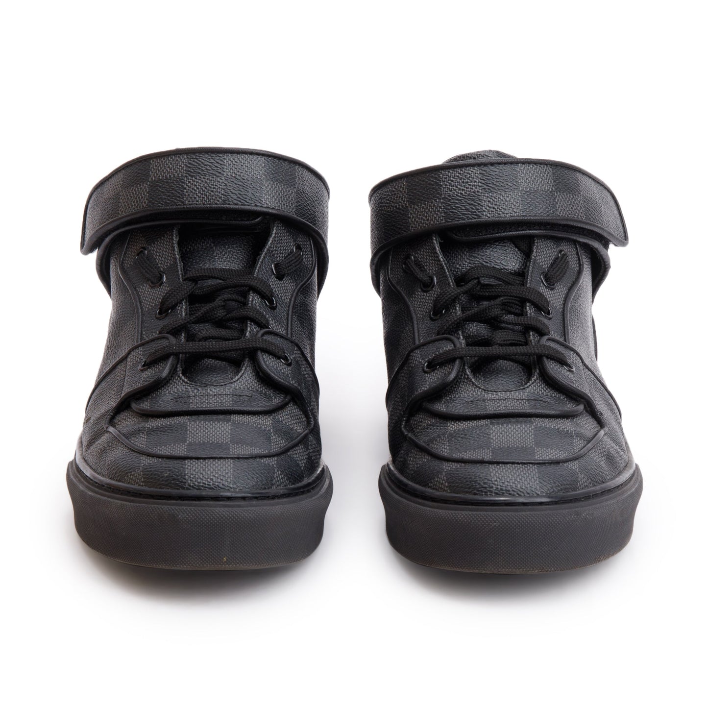 Louis Vuitton Black Damier Graphite Canvas Acapulco Mid-Top Sneakers, Size 9