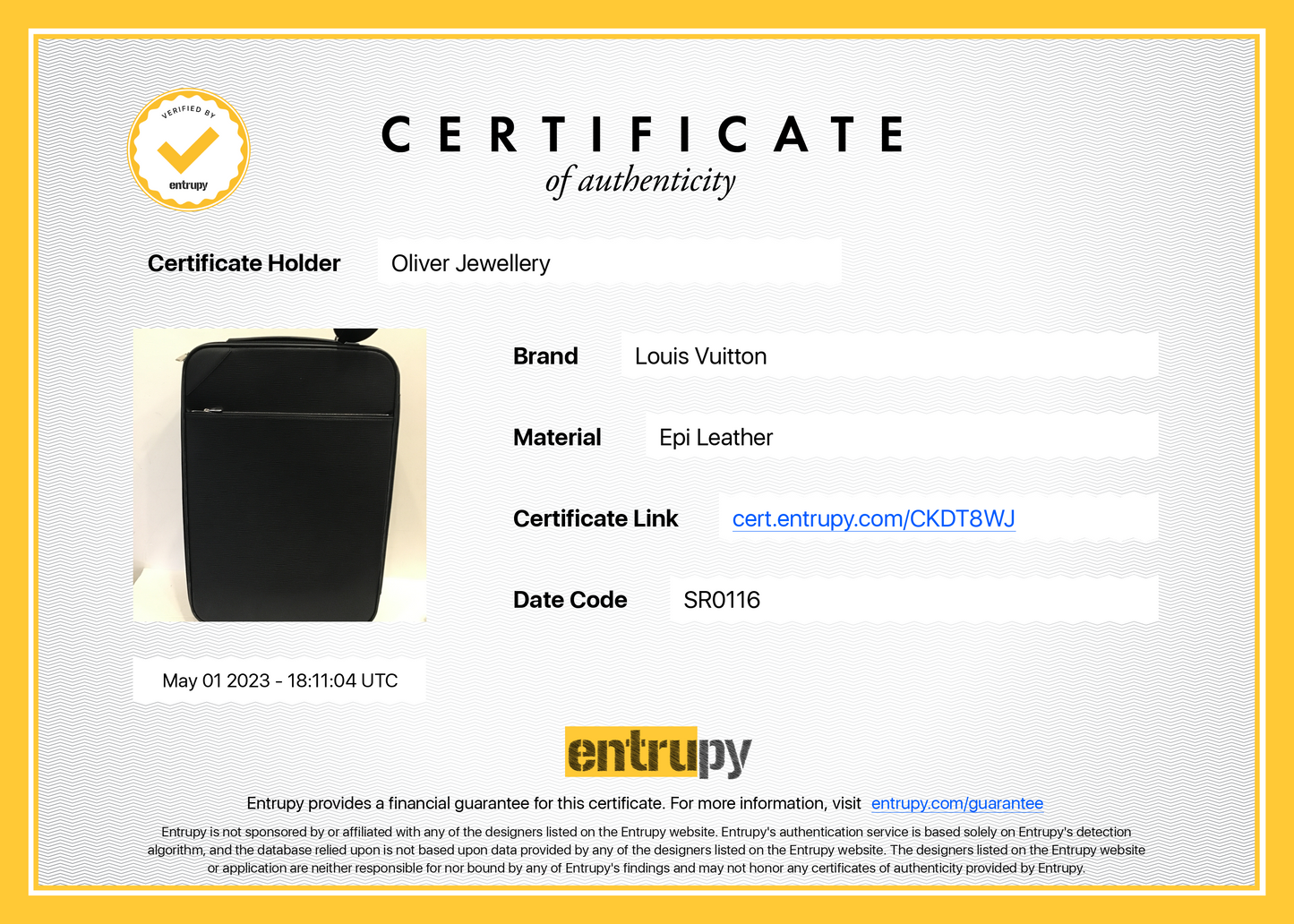 Louis Vuitton Black Epi Leather Pegase 55
