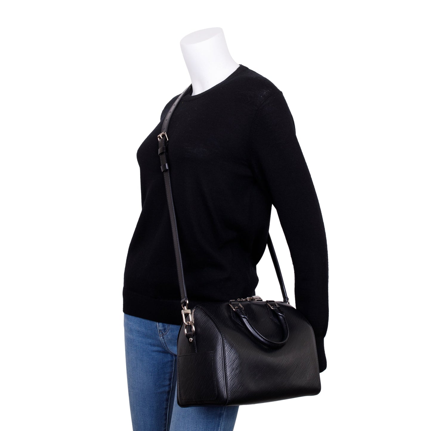 Louis Vuitton Black Epi Leather Speedy Bandouliere 25