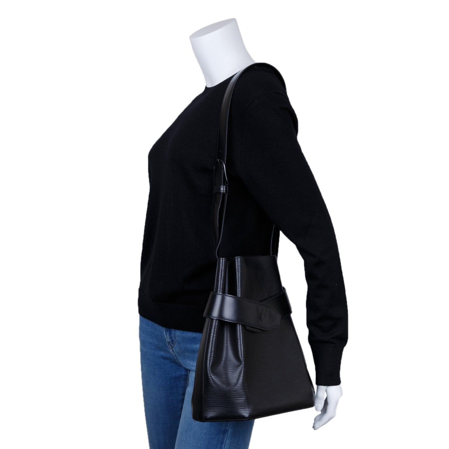 Louis Vuitton Black Epi Sac de Paule PM Bag