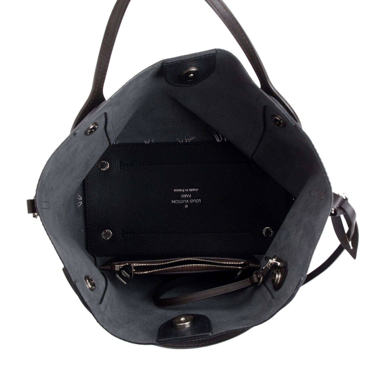 Louis Vuitton Black Mahina Leather Hina Pm Tote