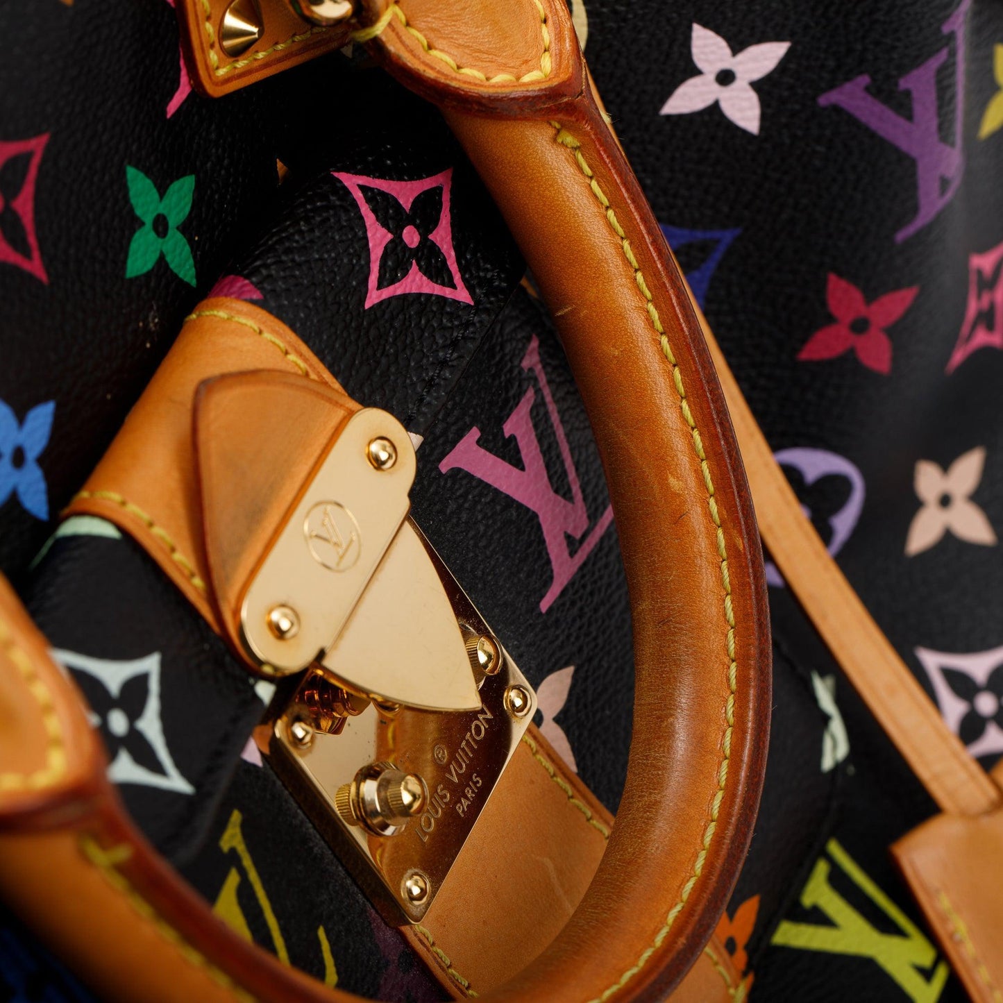 Louis Vuitton Black Multicolore Speedy 30