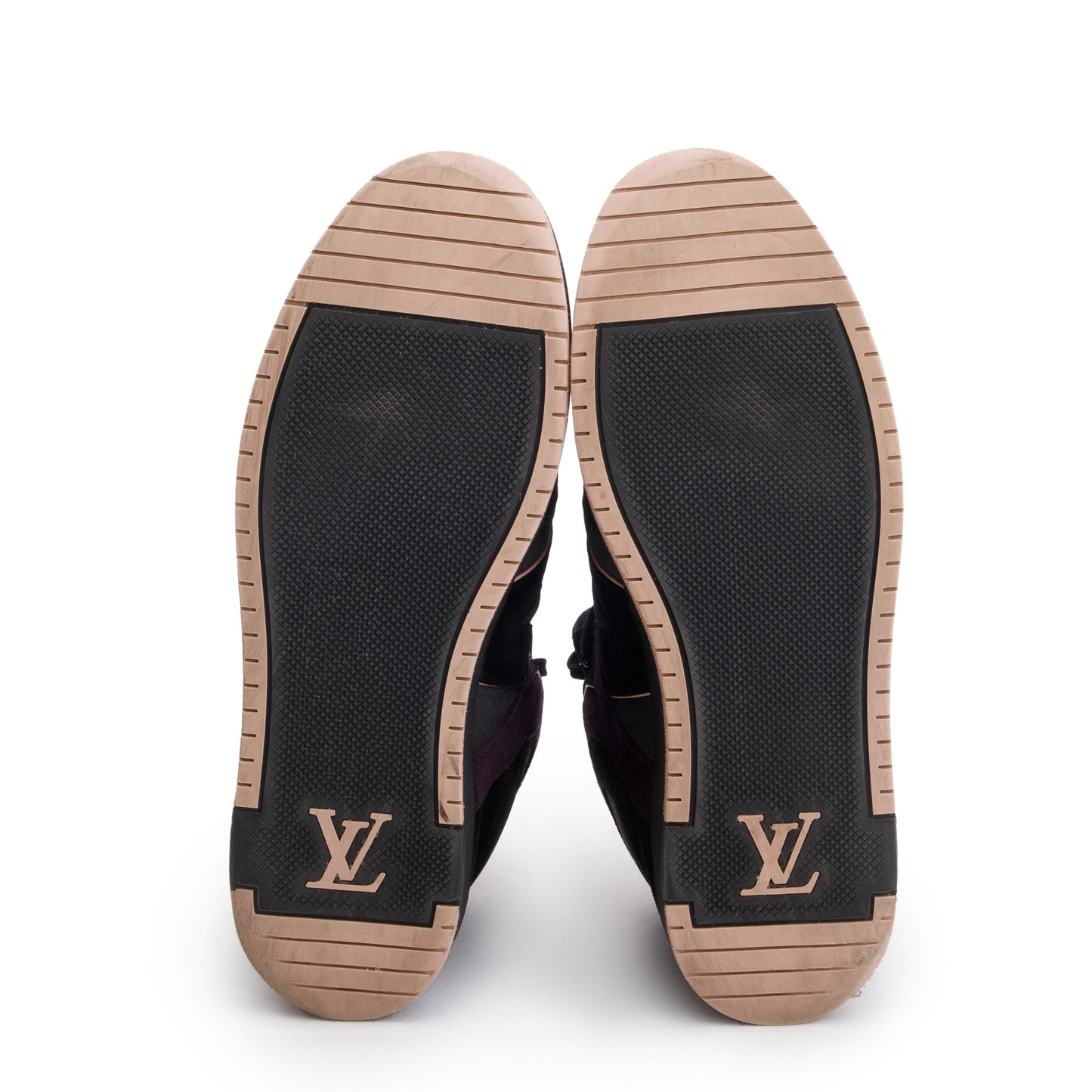 Louis Vuitton Black & Purple Suede Tribe High-Top Sneakers, Size 9