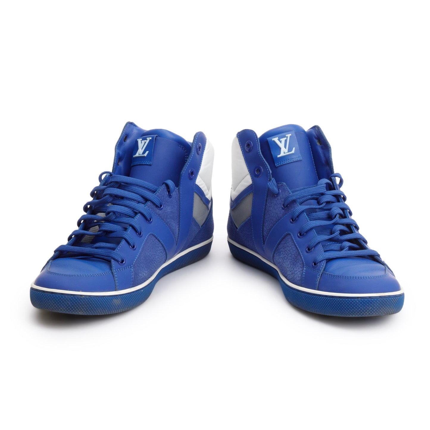Louis Vuitton Blue Leather AW2012 High-Top Sneakers, Size 8.5