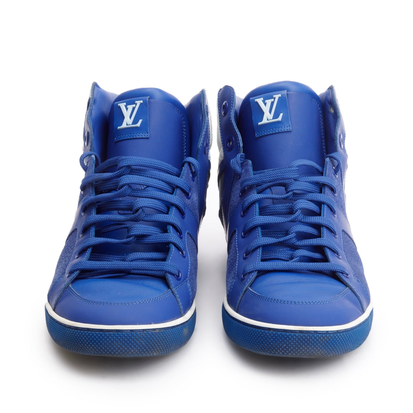 Louis Vuitton Blue Leather AW2012 High-Top Sneakers, Size 8.5