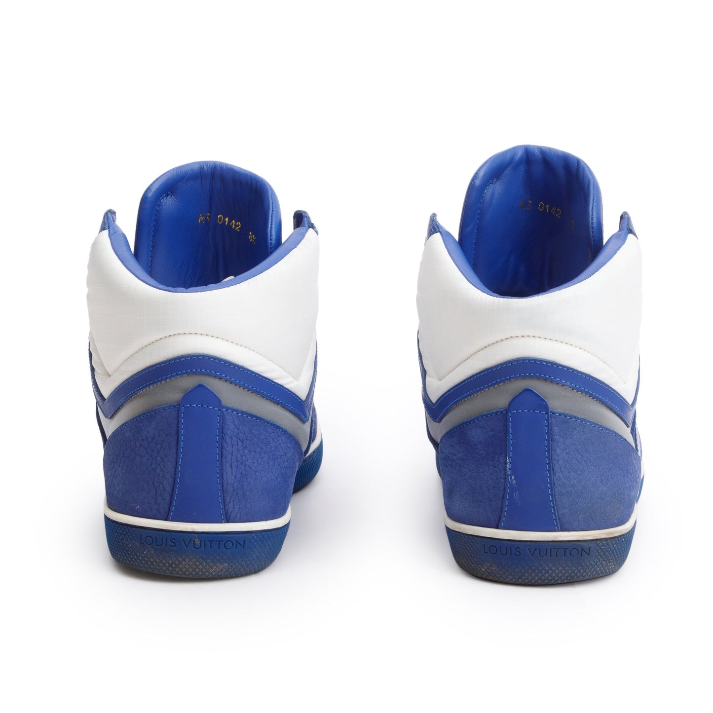 Louis Vuitton Blue Leather AW2012 High-Top Sneakers, Size 8.5