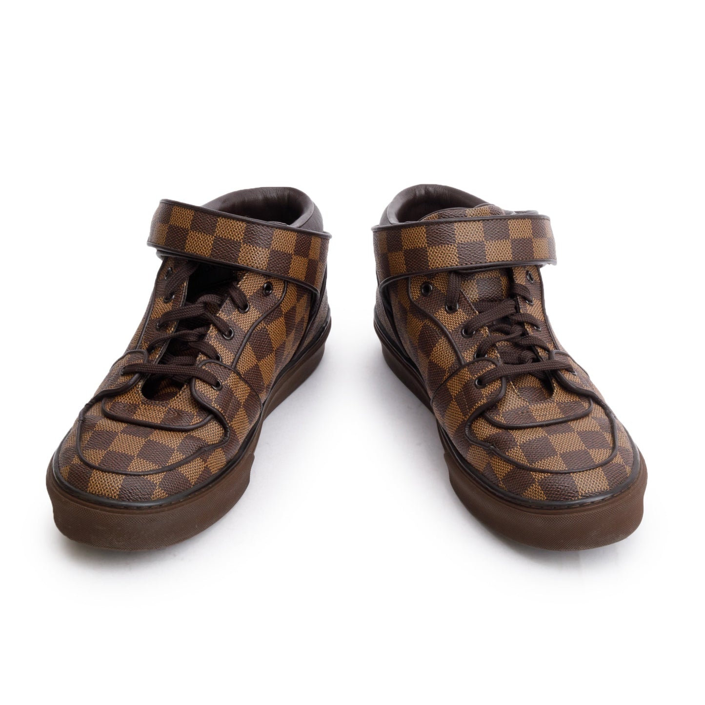 Louis Vuitton Brown Damier Ebene Canvas Acapulco Mid-Top Sneakers, Size 9