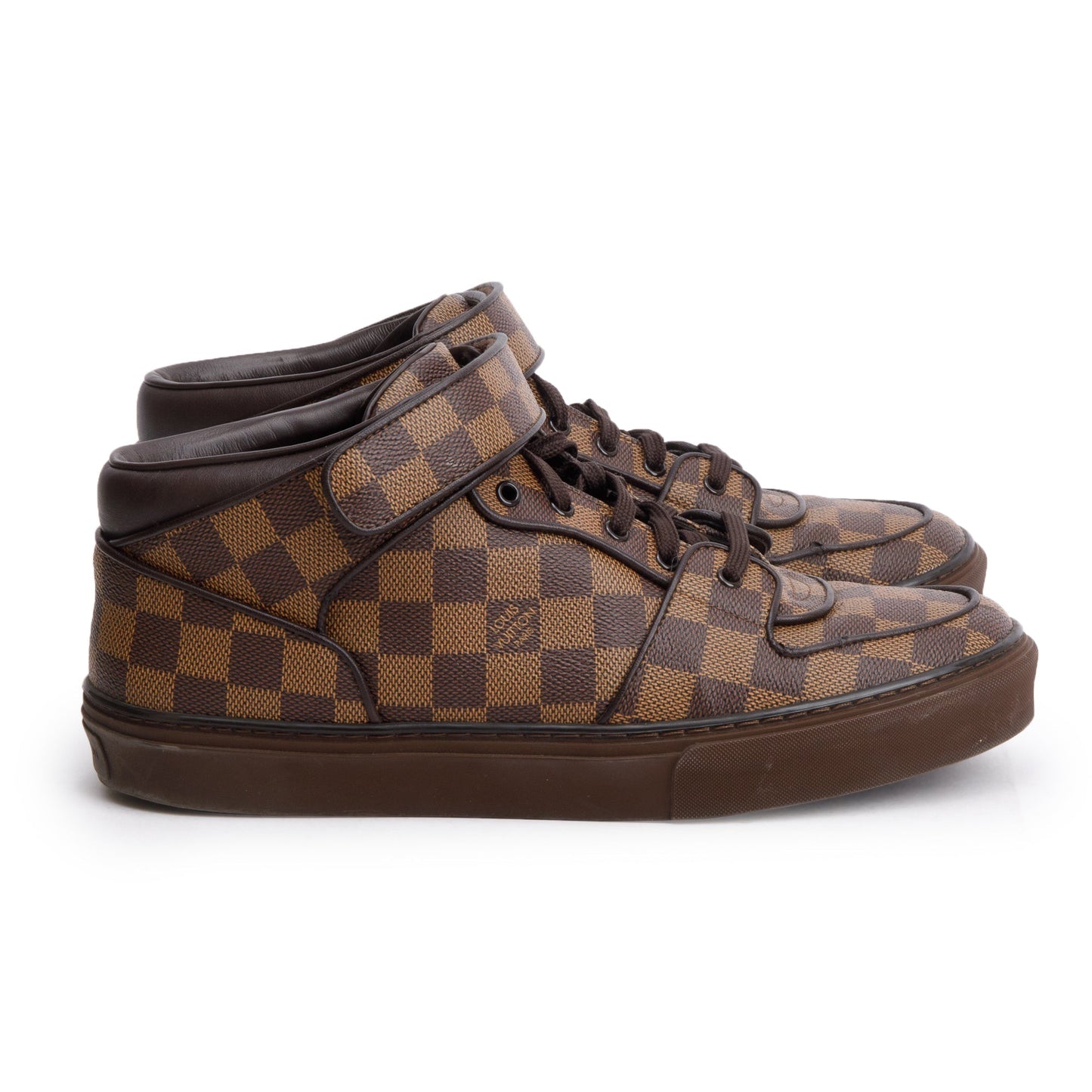 Louis Vuitton Brown Damier Ebene Canvas Acapulco Mid-Top Sneakers, Size 9