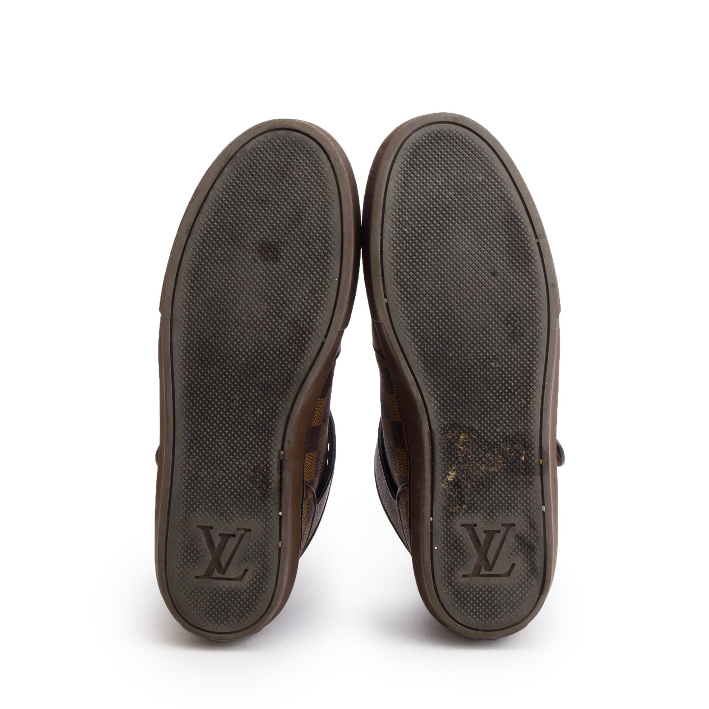 Louis Vuitton Brown Damier Ebene Canvas Acapulco Mid-Top Sneakers, Size 9