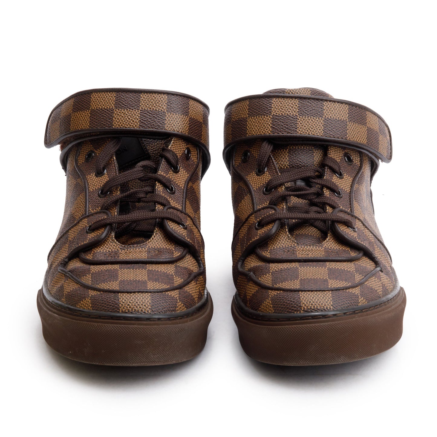 Louis Vuitton Brown Damier Ebene Canvas Acapulco Mid-Top Sneakers, Size 9