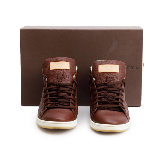 Louis Vuitton Brown Leather Surfside High-Top Sneakers, Size 8
