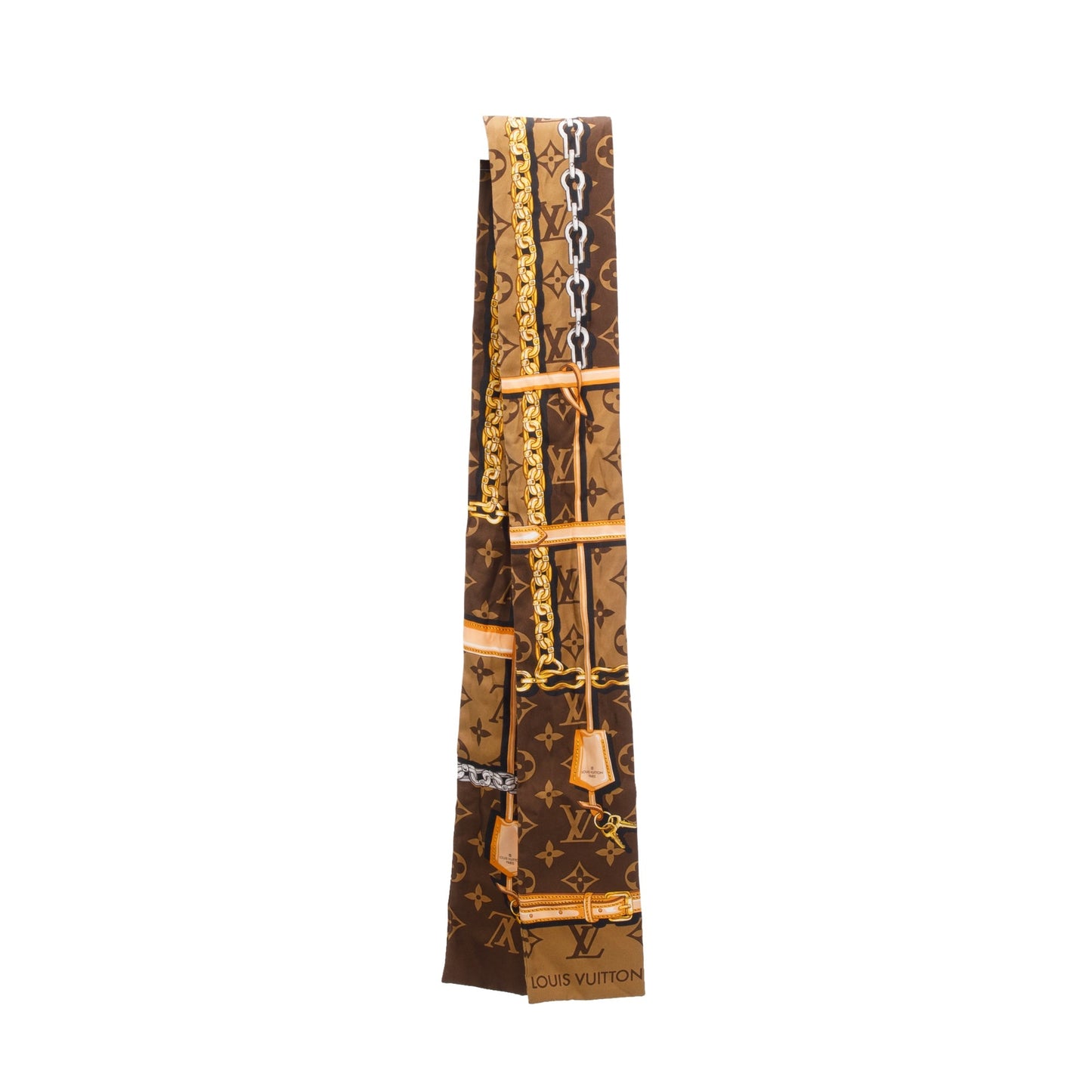 Louis Vuitton Brown Monogram Trunk Silk Bandeau