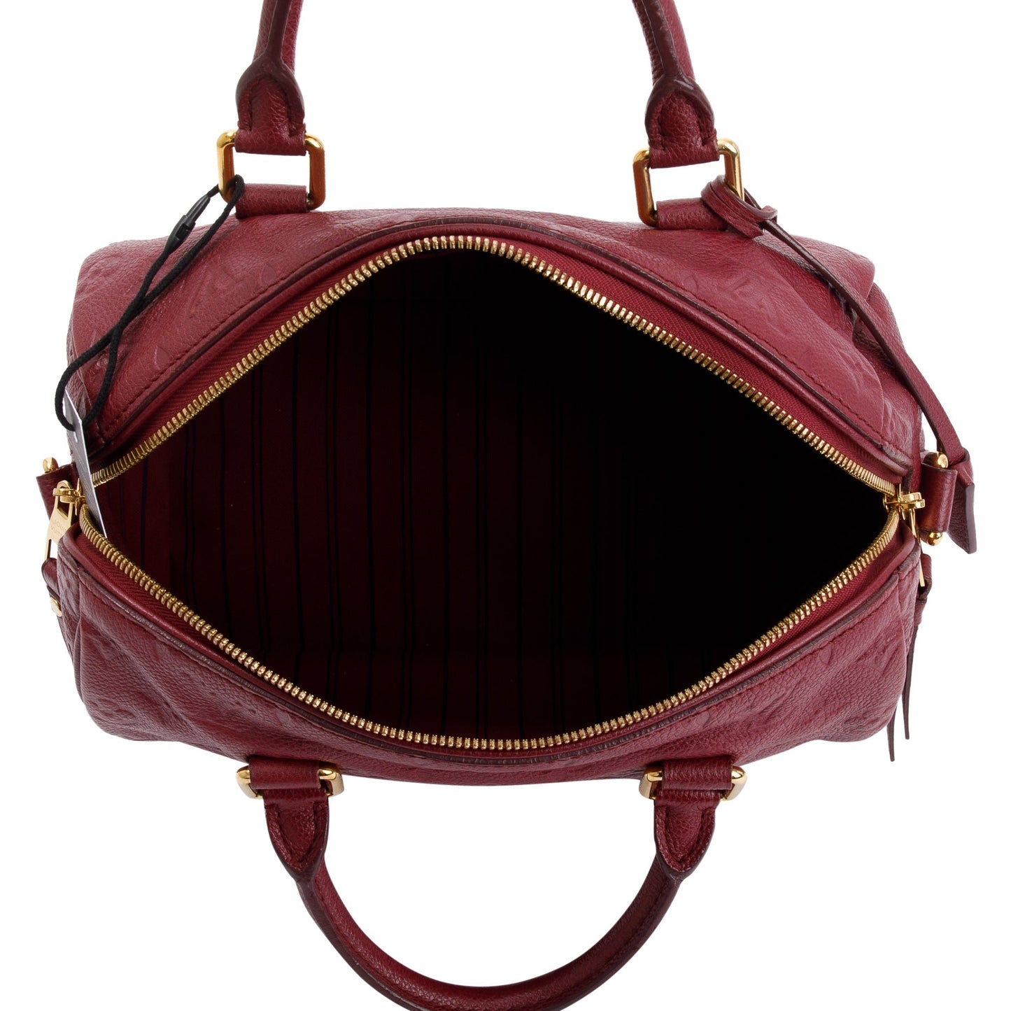 Louis Vuitton Burgundy Monogram Empreinte Leather Speedy Bandouliere 25