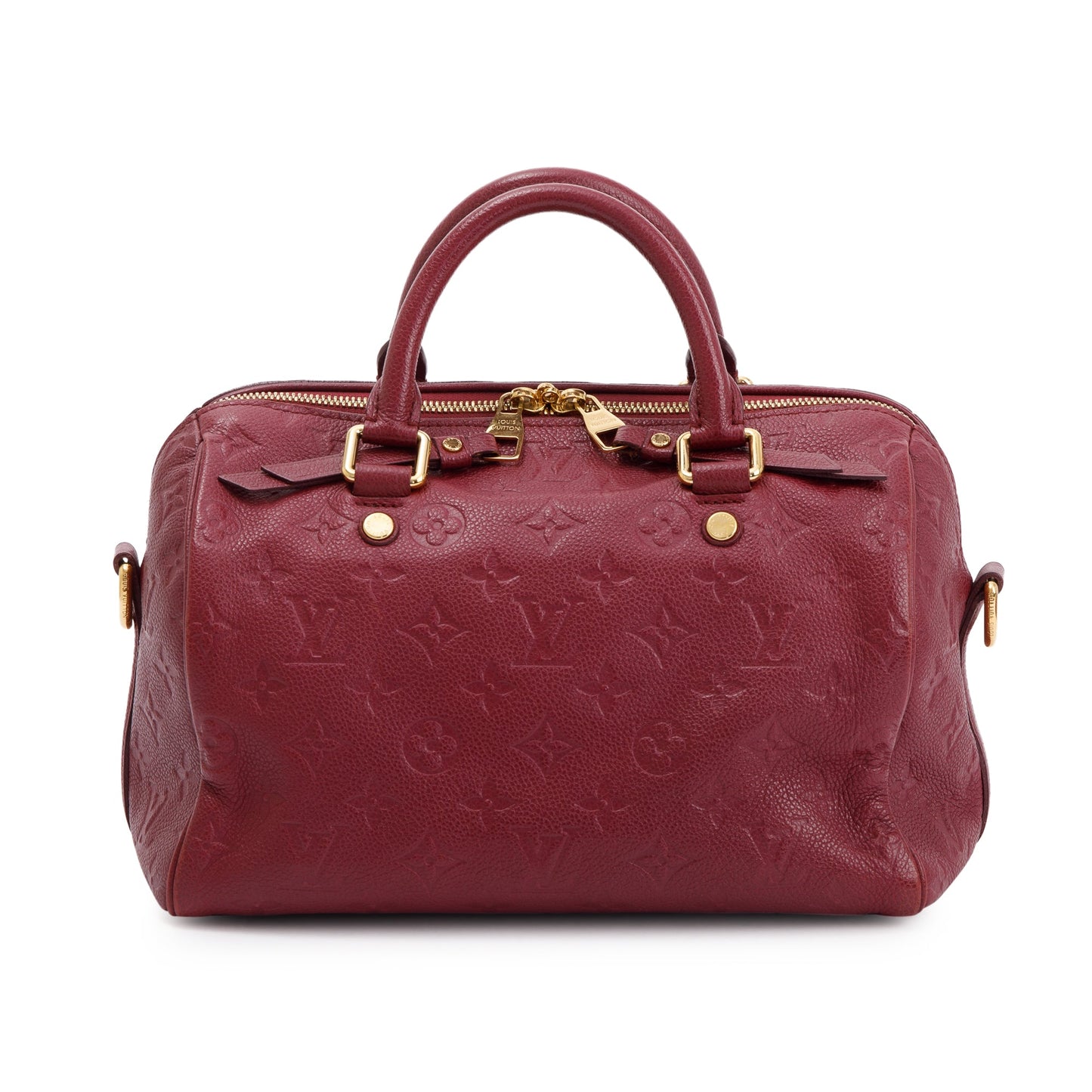 Louis Vuitton Burgundy Monogram Empreinte Leather Speedy Bandouliere 25