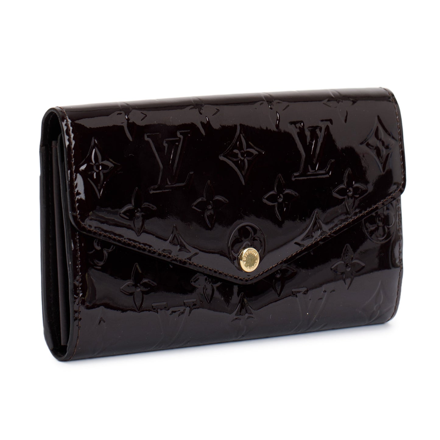 Louis Vuitton Burgundy Monogram Vernis Sarah Wallet