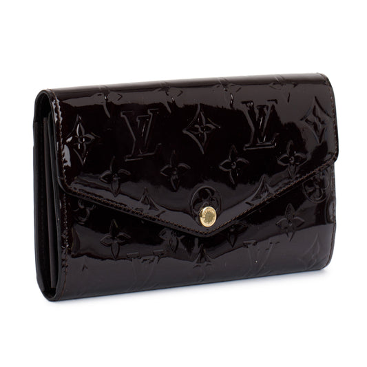 Louis Vuitton Burgundy Monogram Vernis Sarah Wallet
