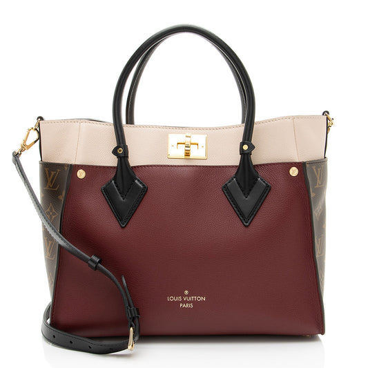 Louis Vuitton Calfskin Monogram Canvas On My Side MM Tote