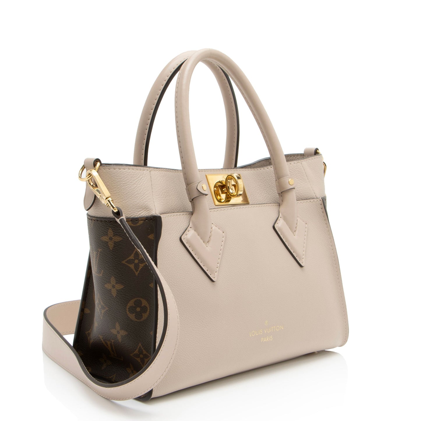 Louis Vuitton Calfskin Monogram Canvas On My Side PM Tote