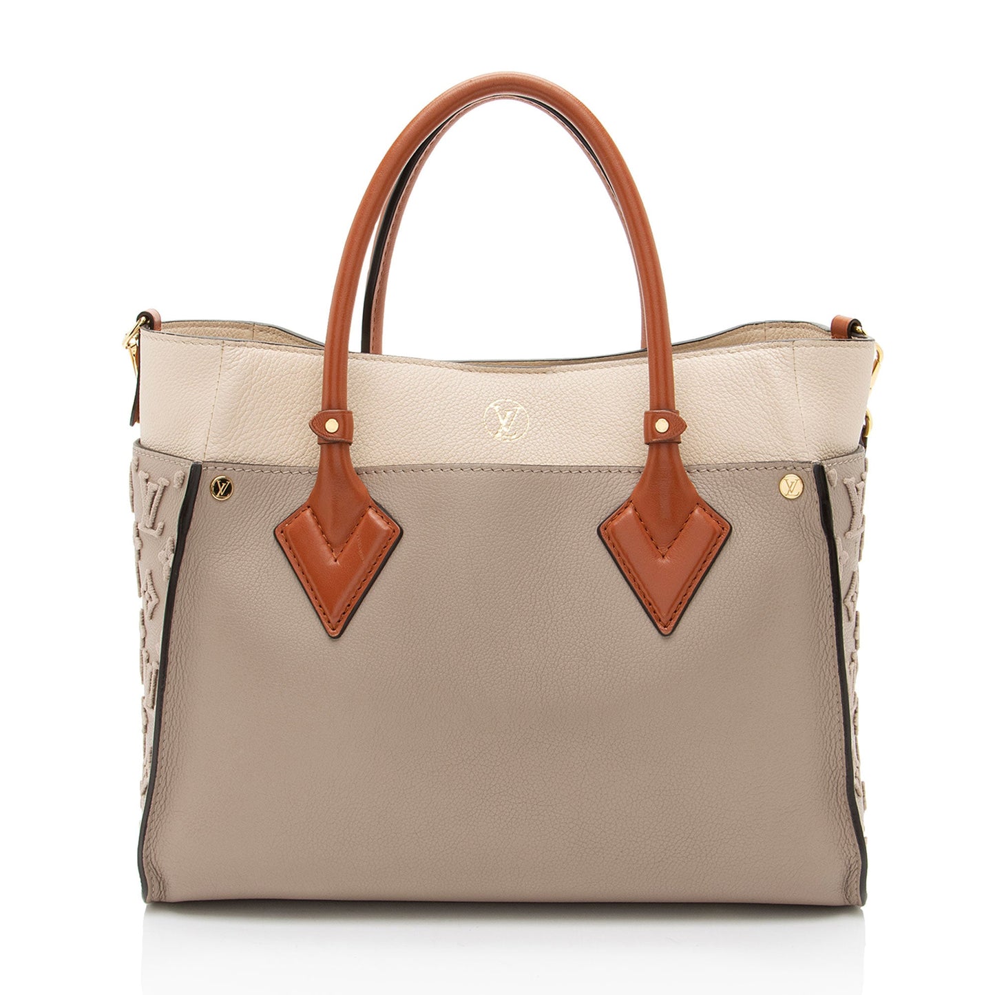 Louis Vuitton Calfskin Tufted Monogram On My Side MM Tote