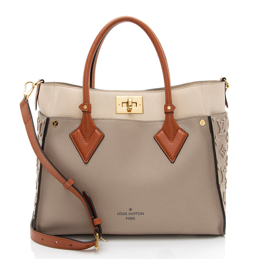 Louis Vuitton Calfskin Tufted Monogram On My Side MM Tote