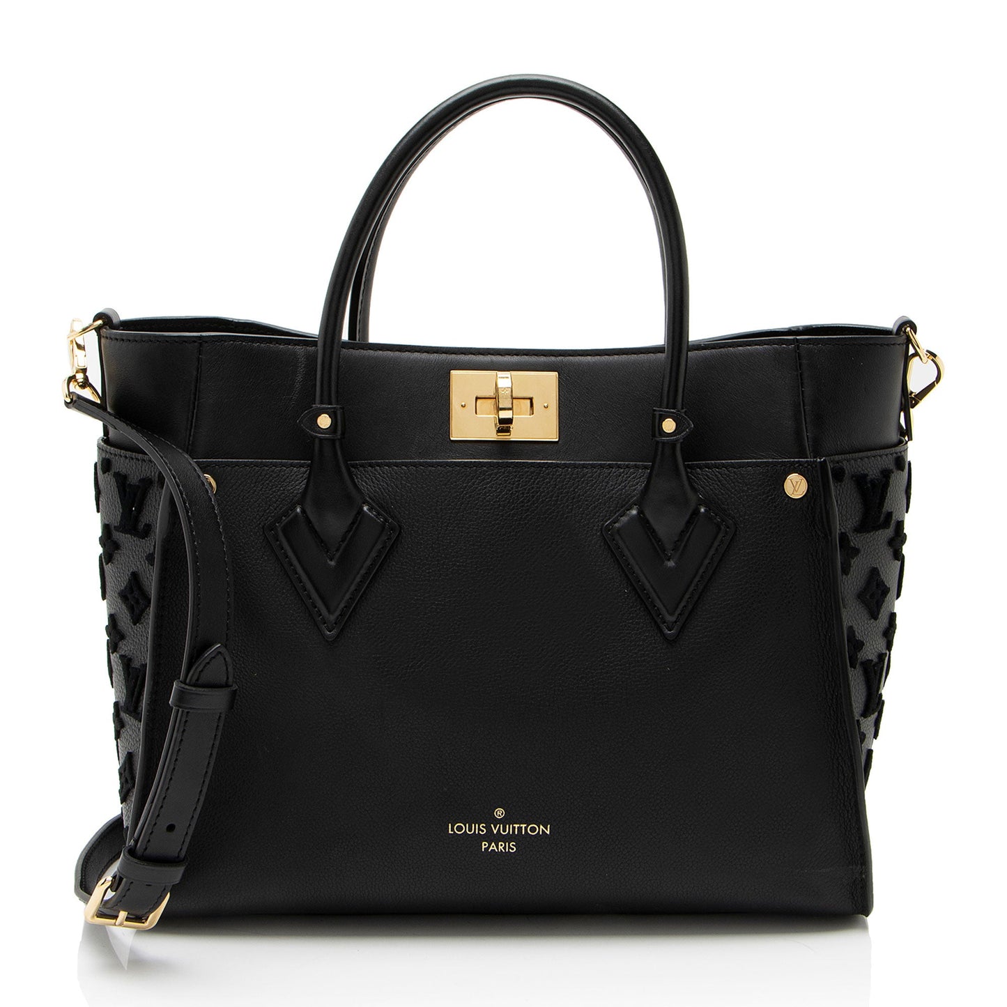 Louis Vuitton Calfskin Tufted Monogram On My Side MM Tote