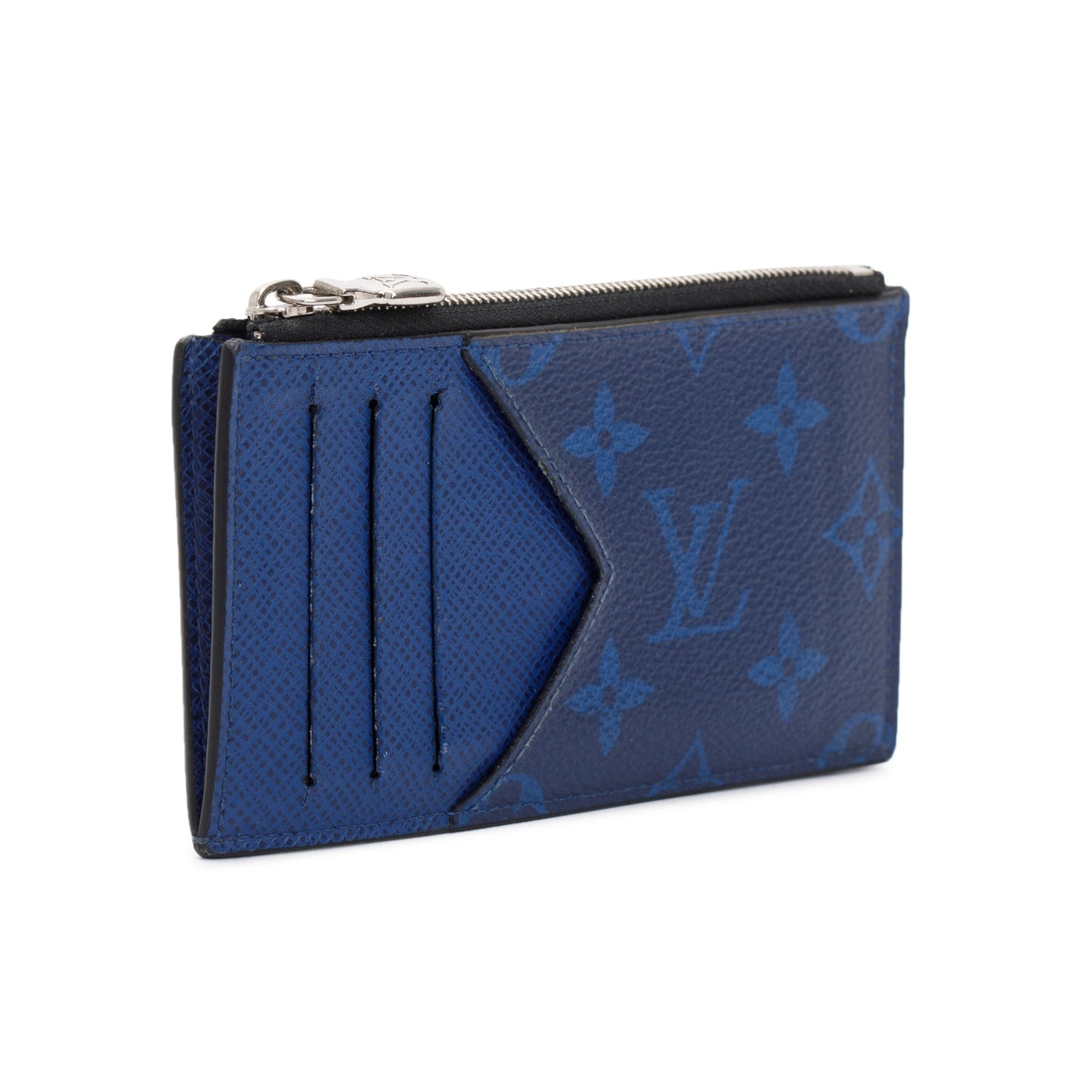 Louis Vuitton Cobalt Blue Taigarama Leather Coin Card Holder