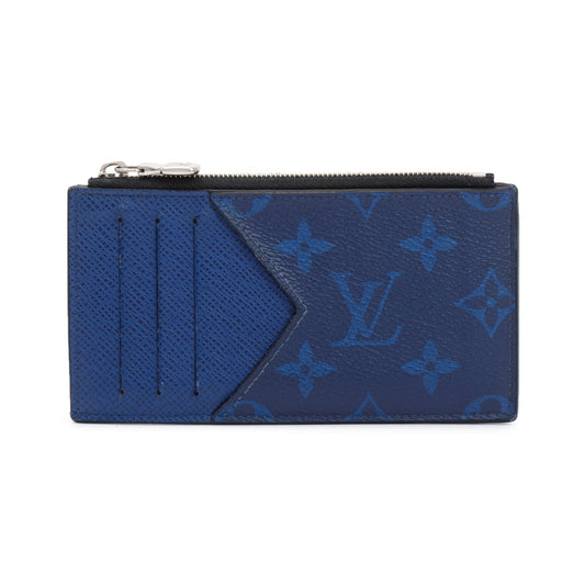 Louis Vuitton Cobalt Blue Taigarama Leather Coin Card Holder