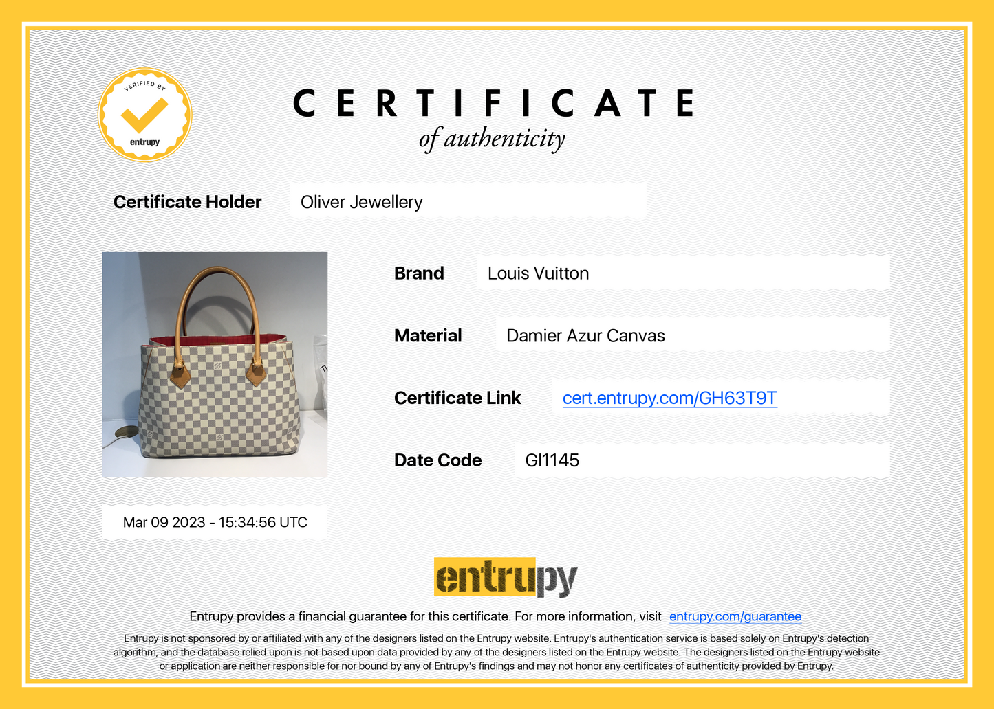 Louis Vuitton Damier Azur Calvi Tote