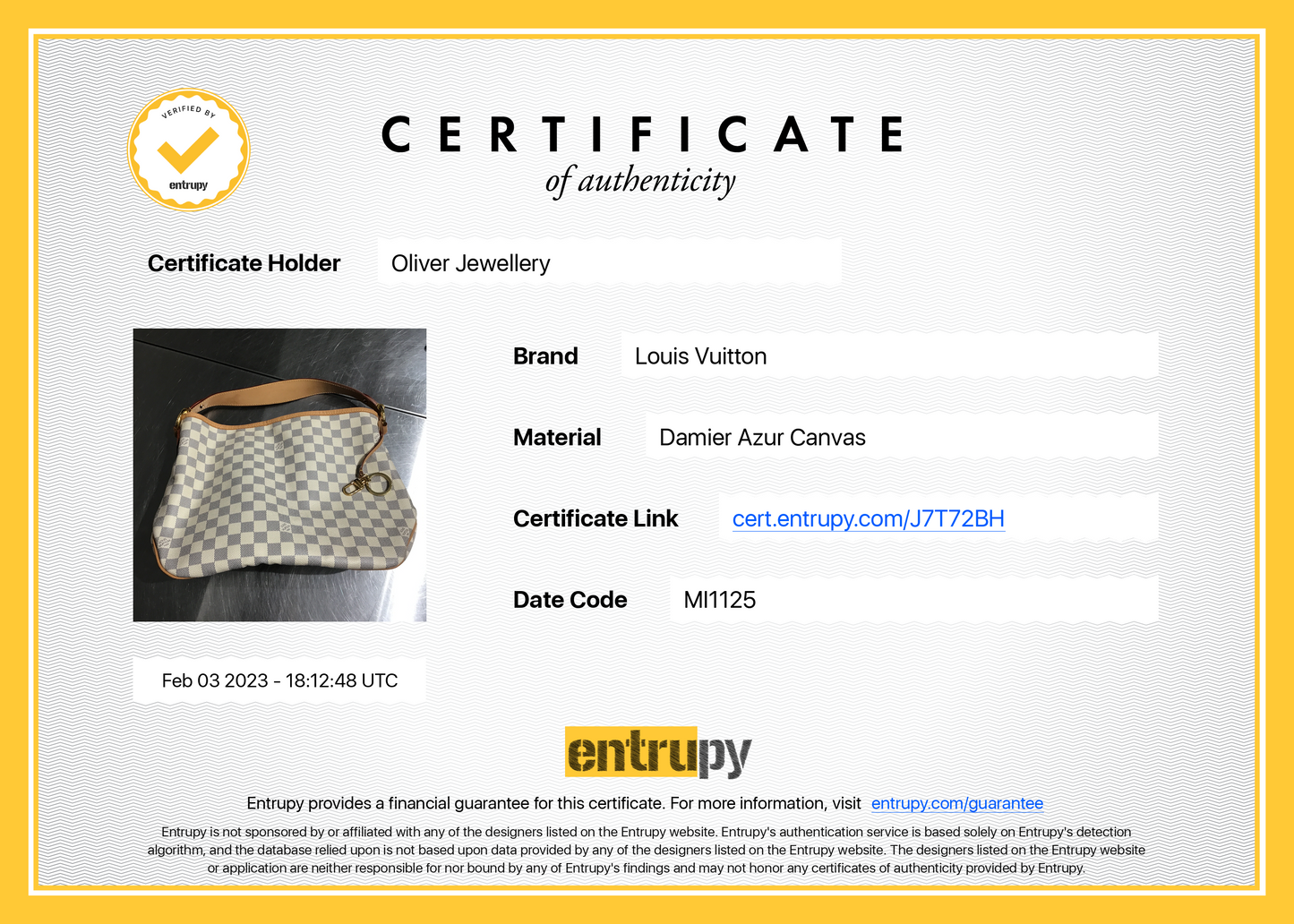 Louis Vuitton Damier Azur Delighful PM