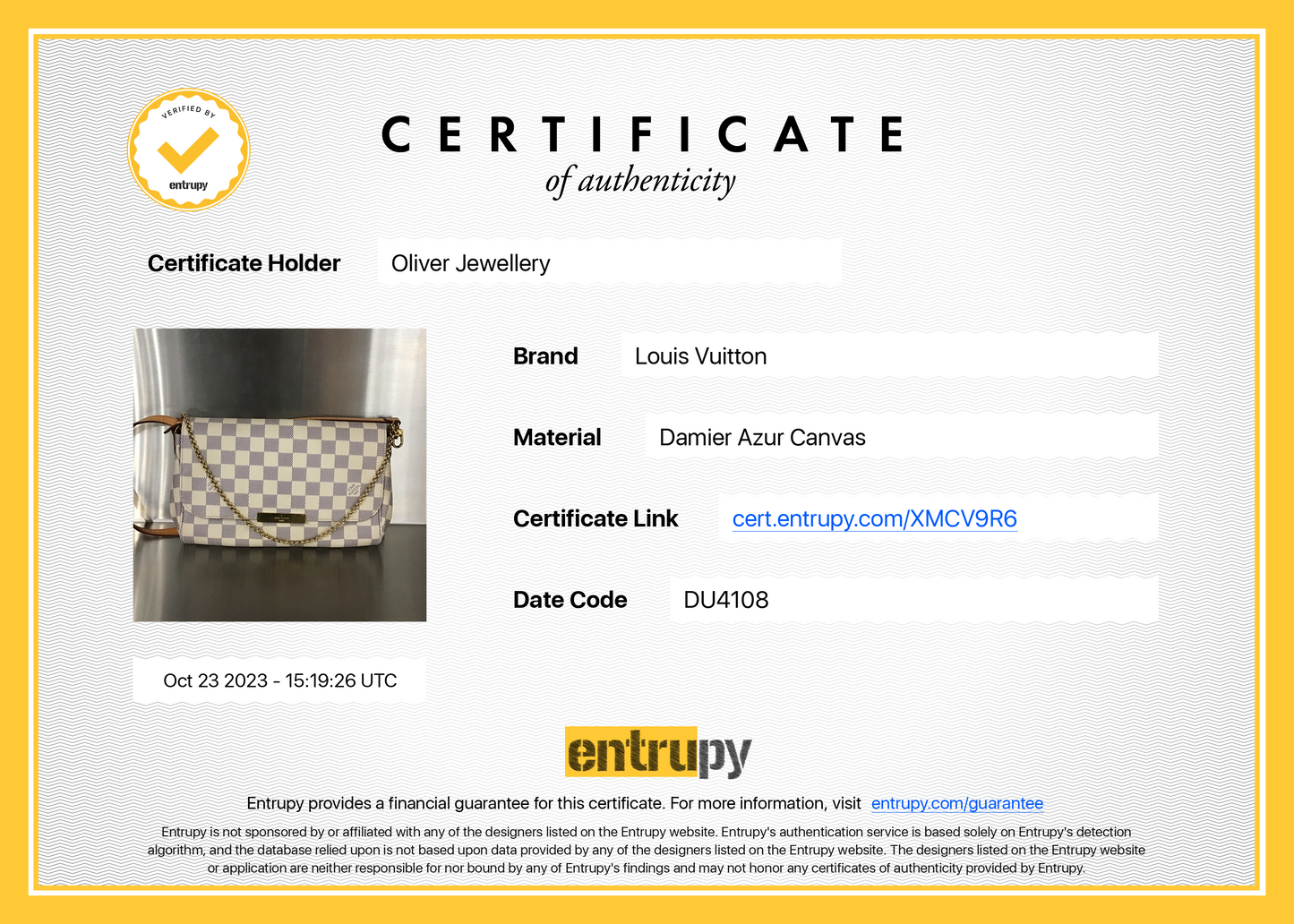 Louis Vuitton Damier Azur Favorite MM