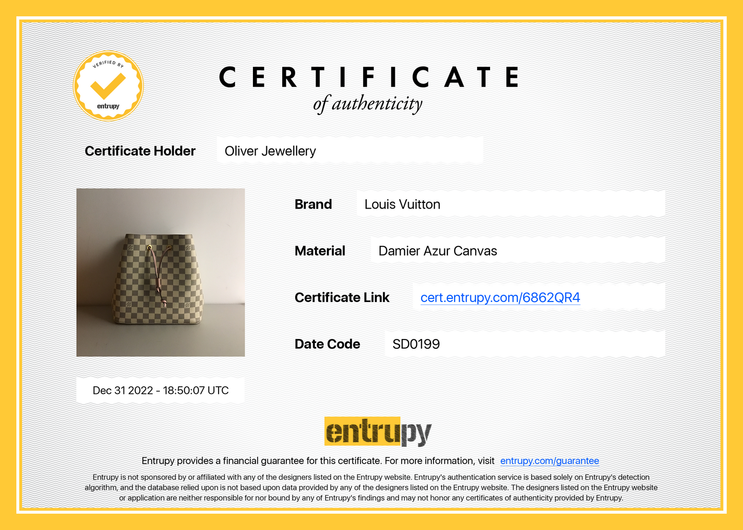 Louis Vuitton Damier Azur NeoNoe MM