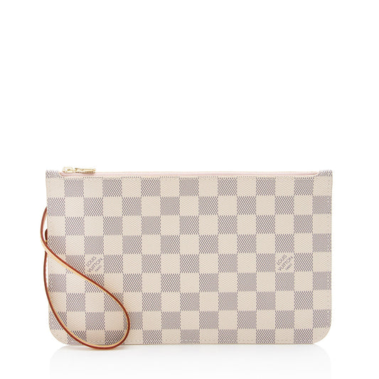 Louis Vuitton Damier Azur Neverfull MM Pochette -  (SHF-J7z27Y)