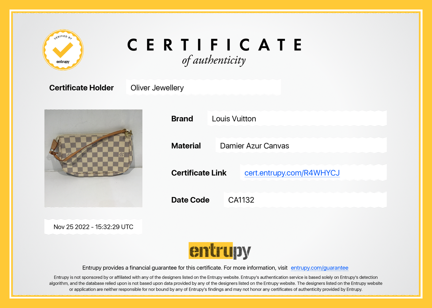 Louis Vuitton Damier Azur Pochette Accessories