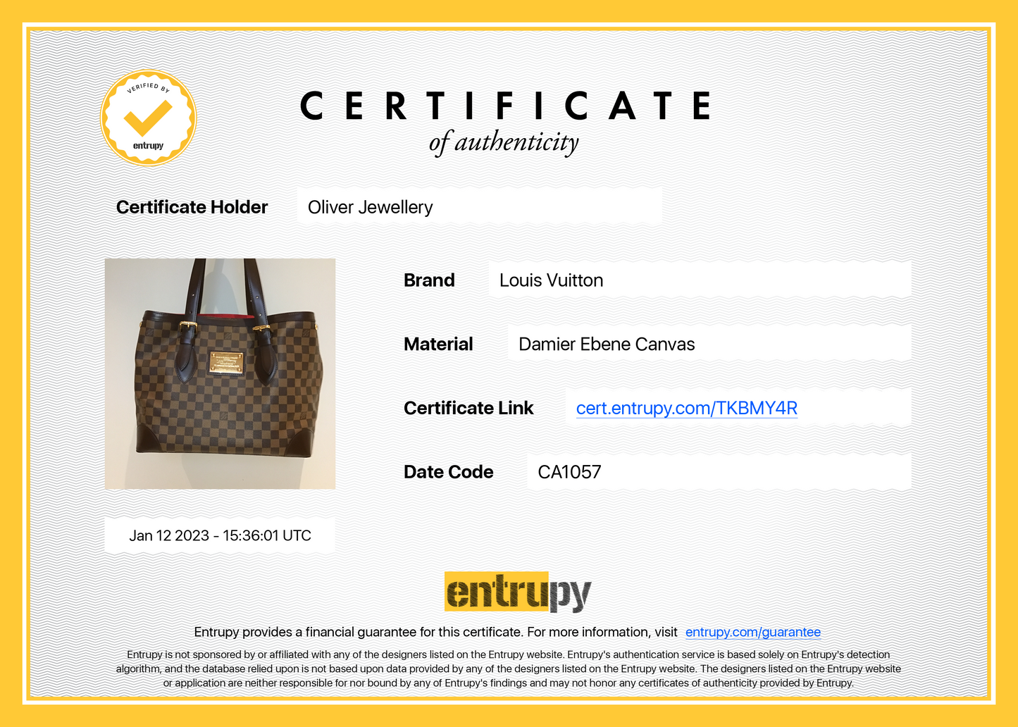 Louis Vuitton Damier Ebene Hampstead MM