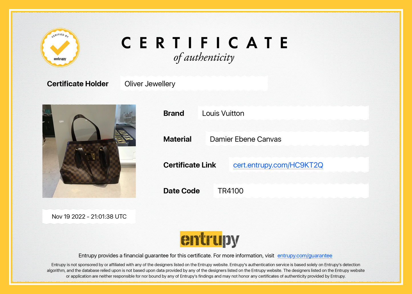 Louis Vuitton Damier Ebene Hampstead MM