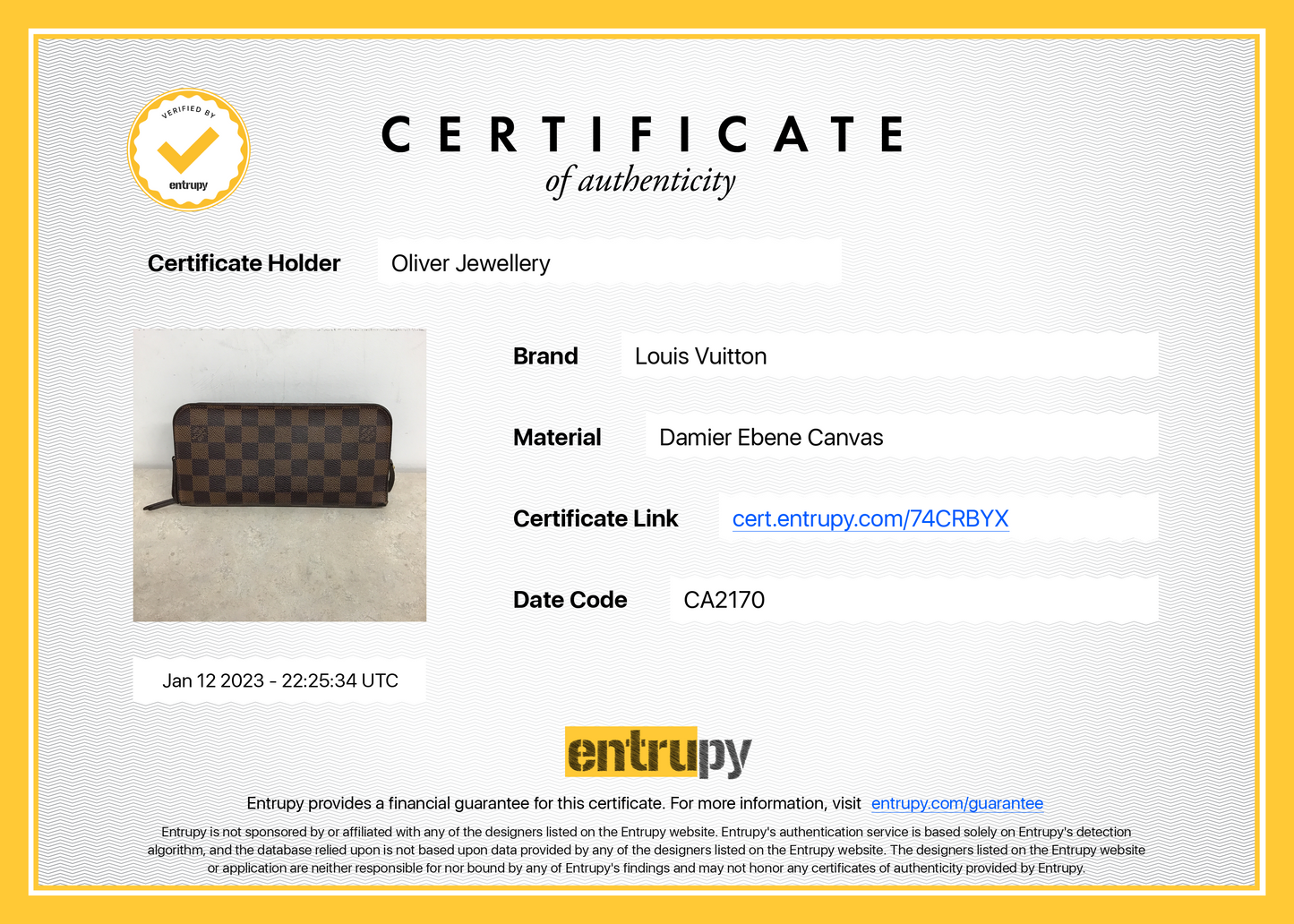 Louis Vuitton Damier Ebene Insolite Wallet