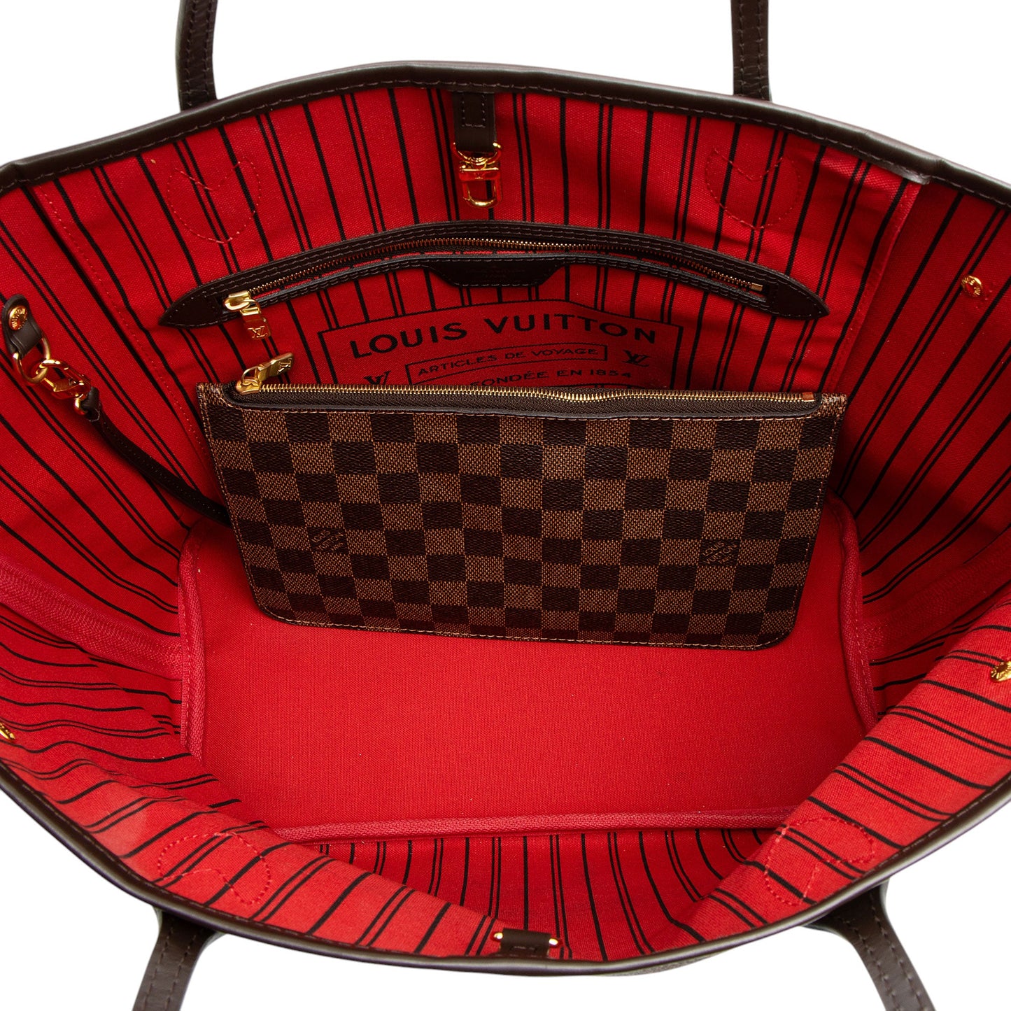 Louis Vuitton Damier Ebene Neverfull MM Tote (SHF-hT5XMe)