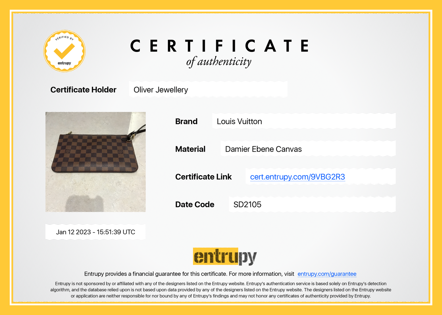 Louis Vuitton Damier Ebene Neverfull Pochette